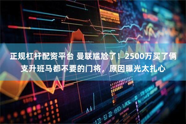 正规杠杆配资平台 曼联尴尬了！2500万买了俩支升班马都不要的门将，原因曝光太扎心