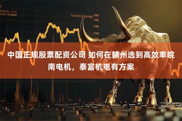 中国正规股票配资公司 如何在赣州选到高效率皖南电机，泰富机电有方案